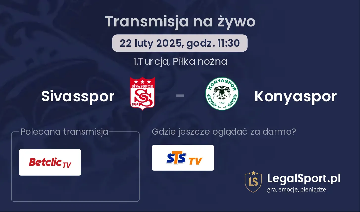 Sivasspor - Konyaspor gdzie oglądać?