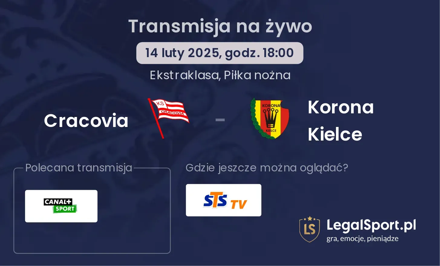 Cracovia - Korona Kielce gdzie oglądać?