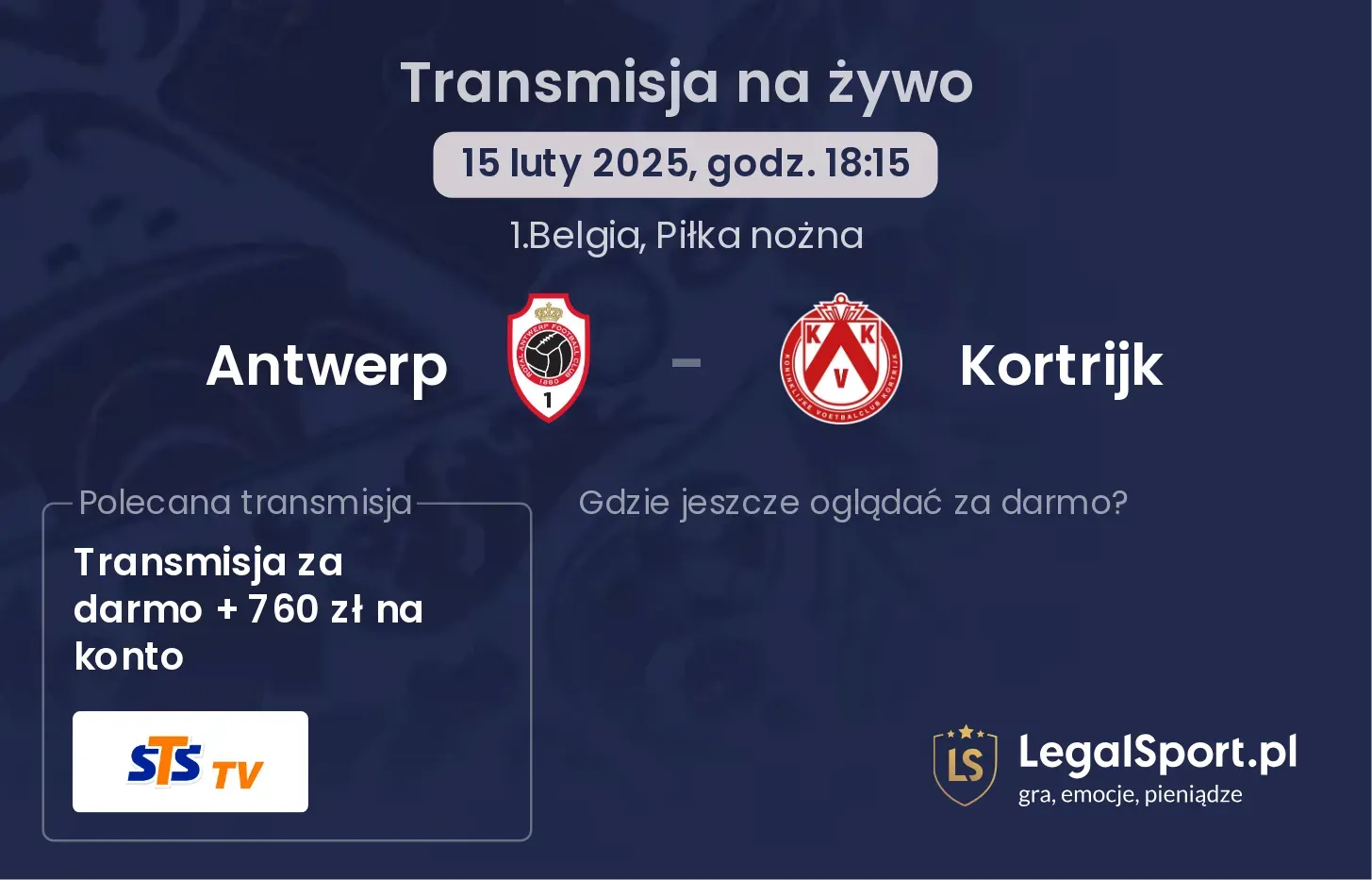 Antwerp - Kortrijk gdzie oglądać?