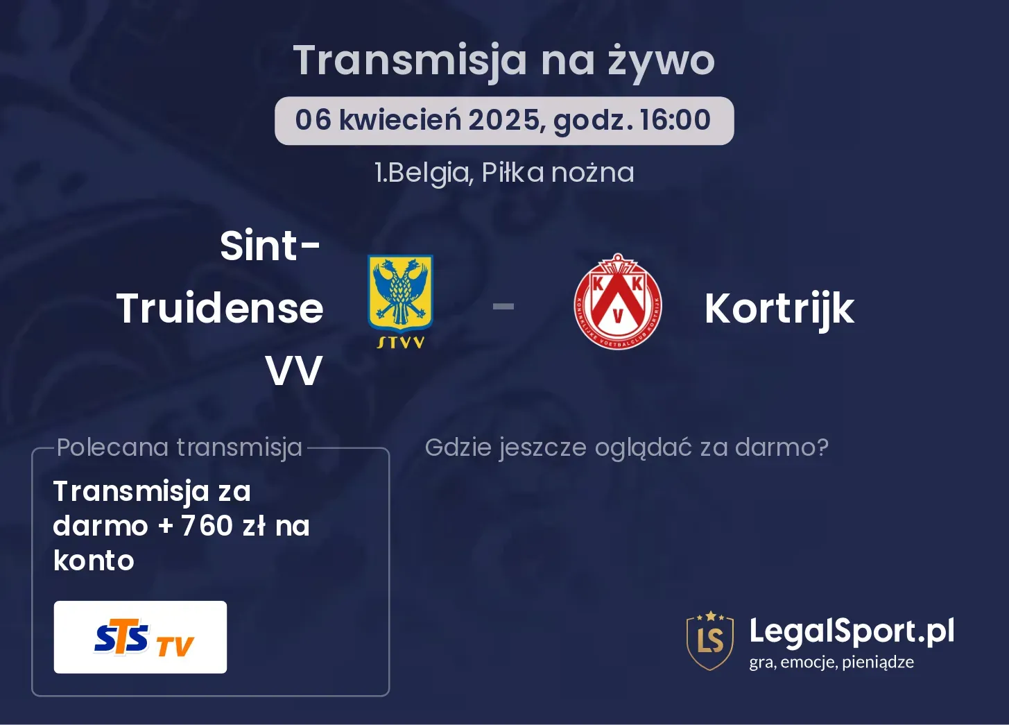 Sint-Truidense VV - Kortrijk gdzie oglądać?