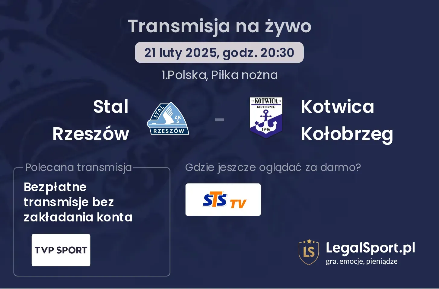 Stal Rzeszów - Kotwica Kołobrzeg gdzie oglądać?