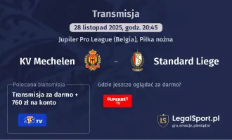 KV Mechelen - Standard Liege gdzie oglądać? (28.11)