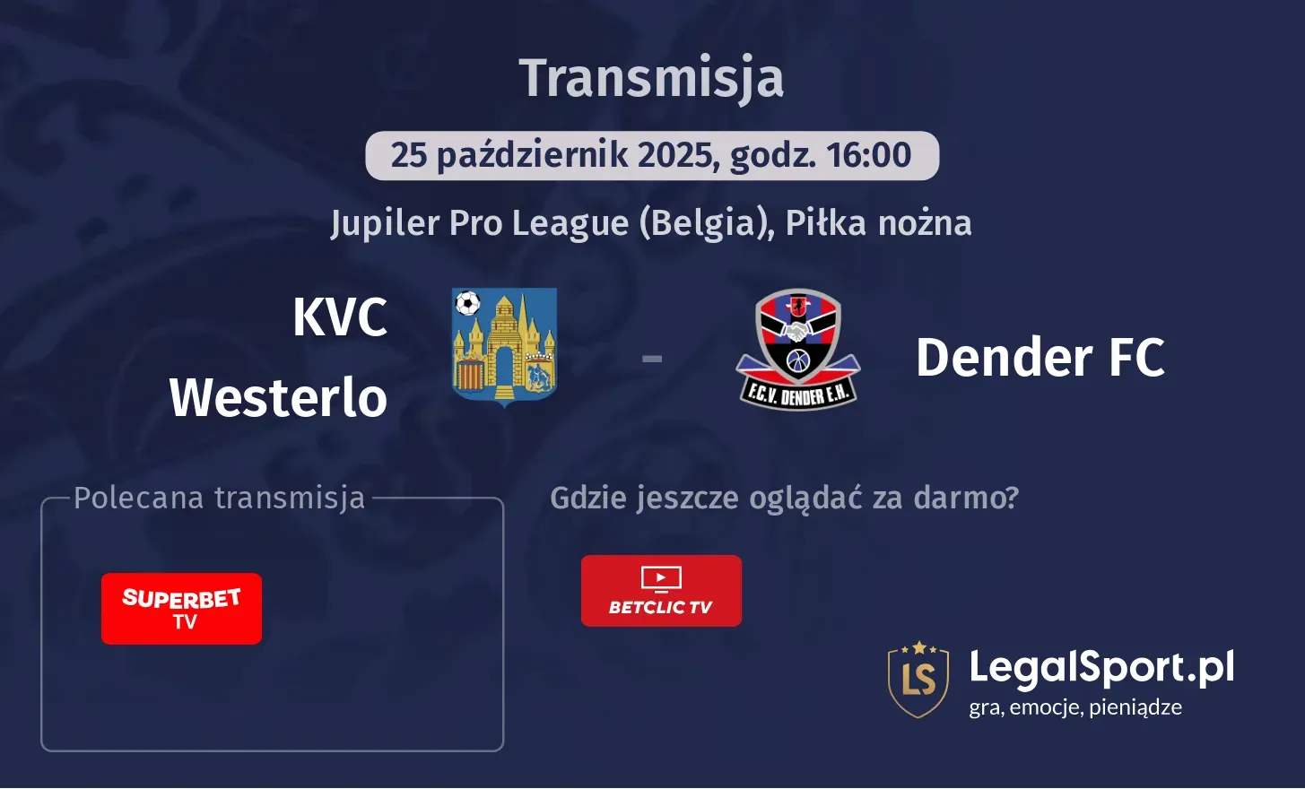 KVC Westerlo - Dender FC gdzie oglądać?