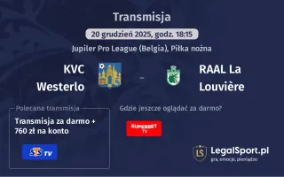 KVC Westerlo - RAAL La Louvière gdzie oglądać? (20.12)