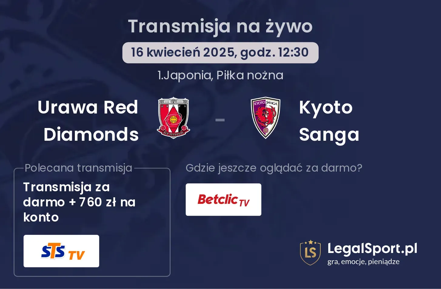 Urawa Red Diamonds - Kyoto Sanga gdzie oglądać?