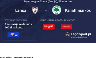 Larisa - Panathinaikos gdzie oglądać? (07.12)