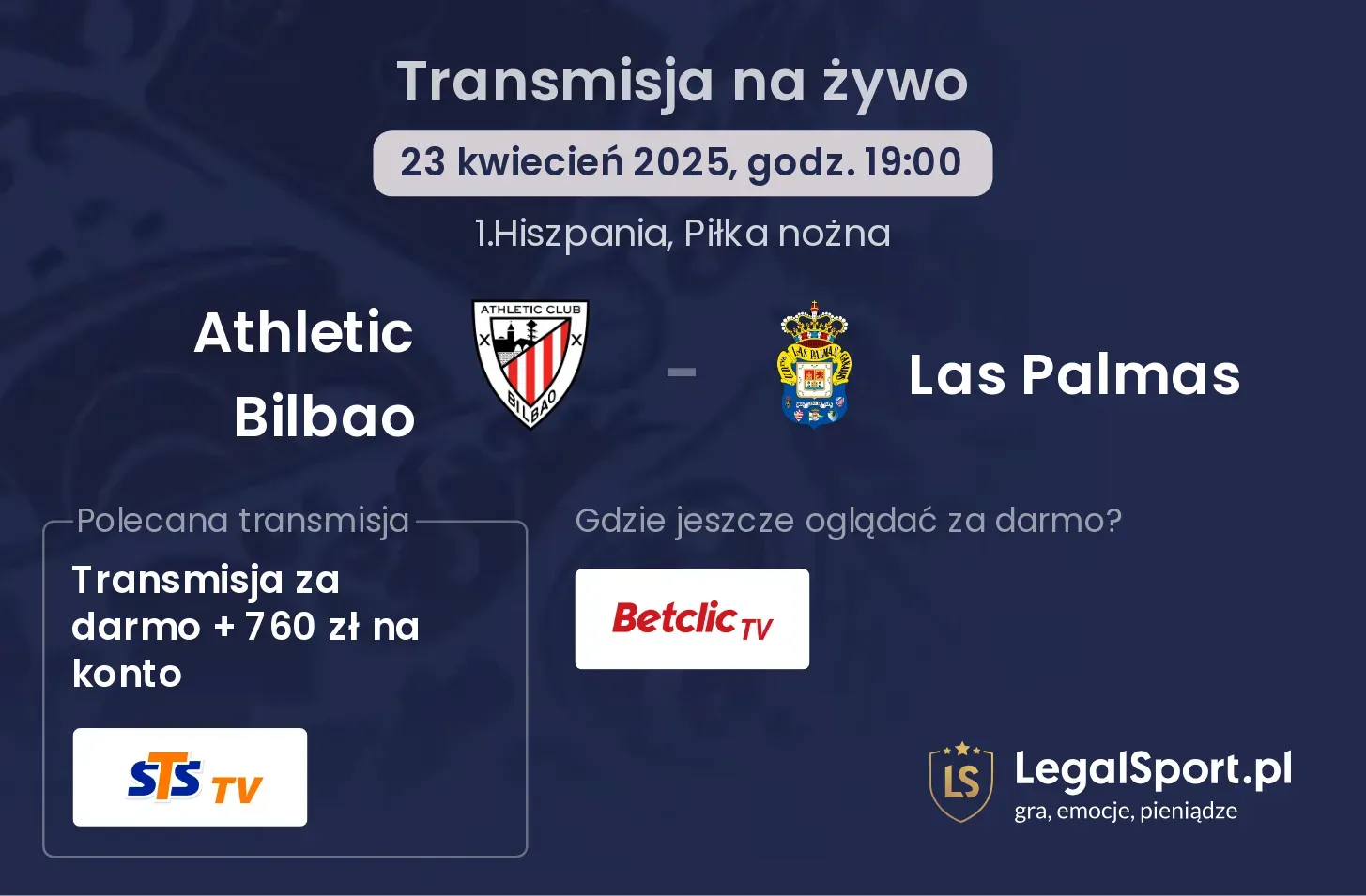 Athletic Bilbao - Las Palmas gdzie oglądać?