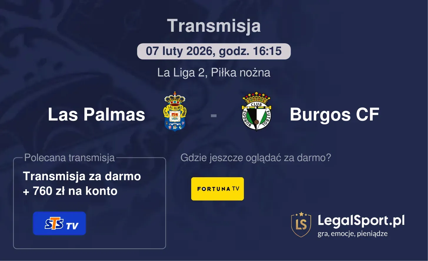 Las Palmas - Burgos CF Transmisje