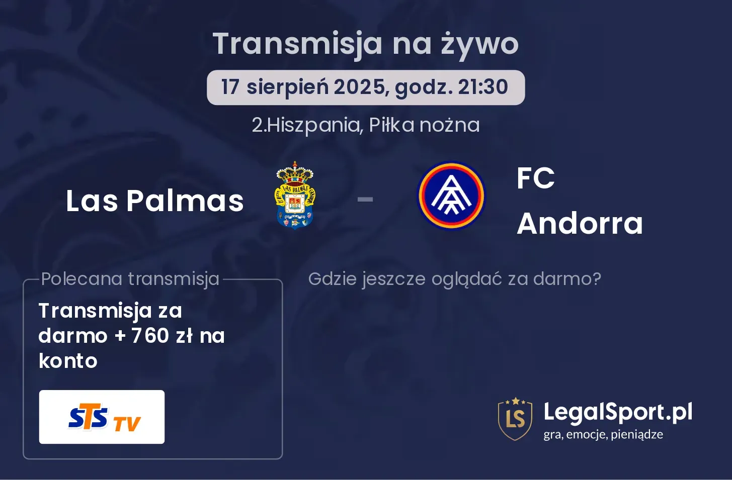 Las Palmas - FC Andorra transmisja na żywo