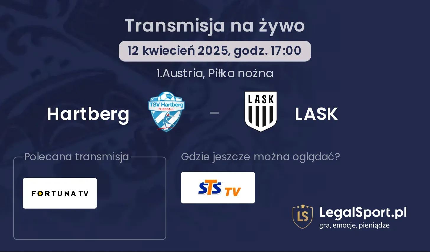 Hartberg - LASK gdzie oglądać?