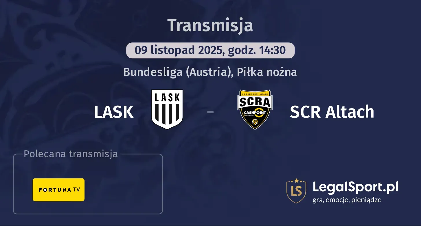 LASK - SCR Altach Transmisje