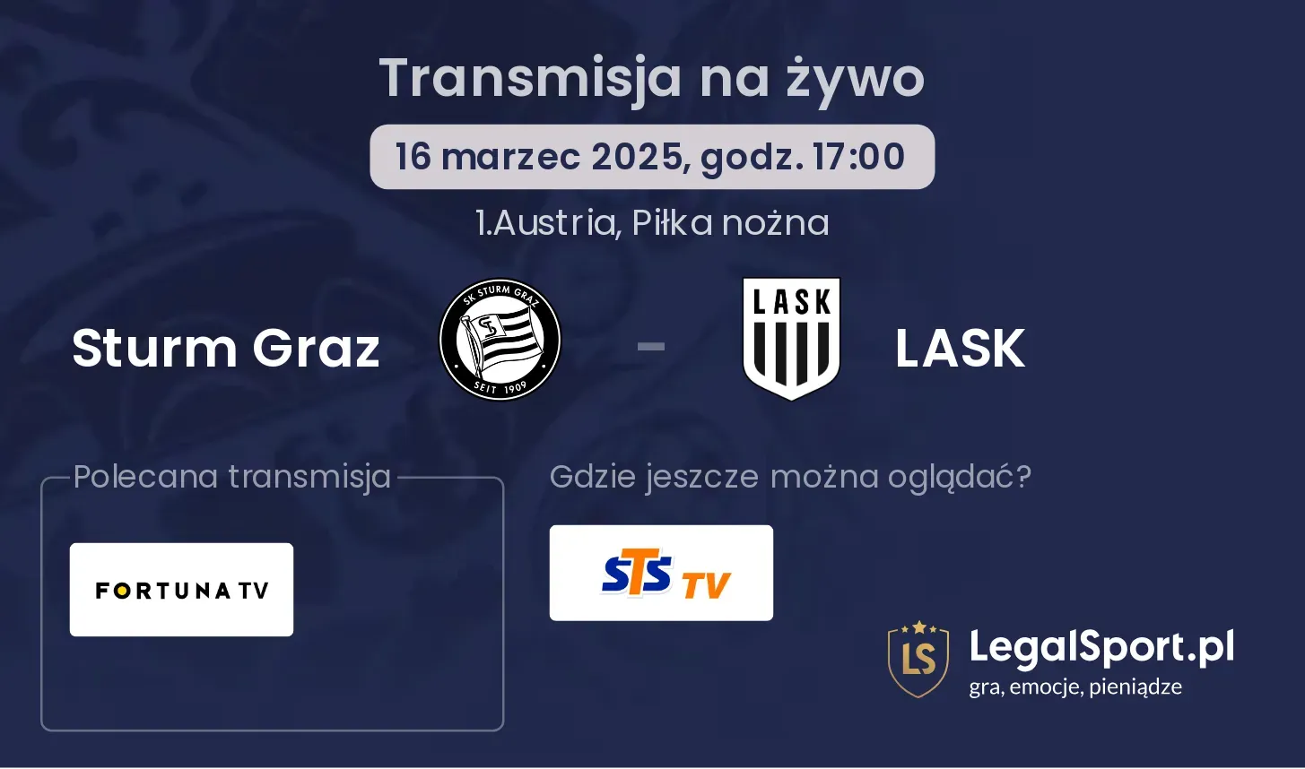 Sturm Graz - LASK gdzie oglądać?