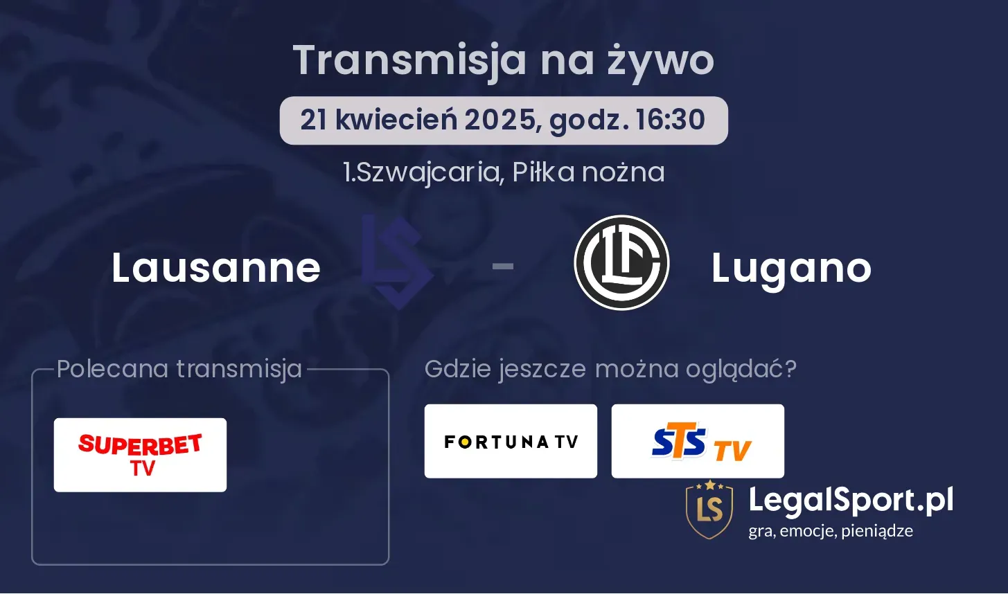 Lausanne - Lugano gdzie oglądać?