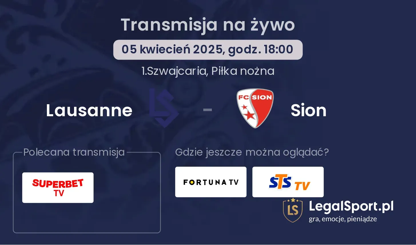 Lausanne - Sion gdzie oglądać transmisję?