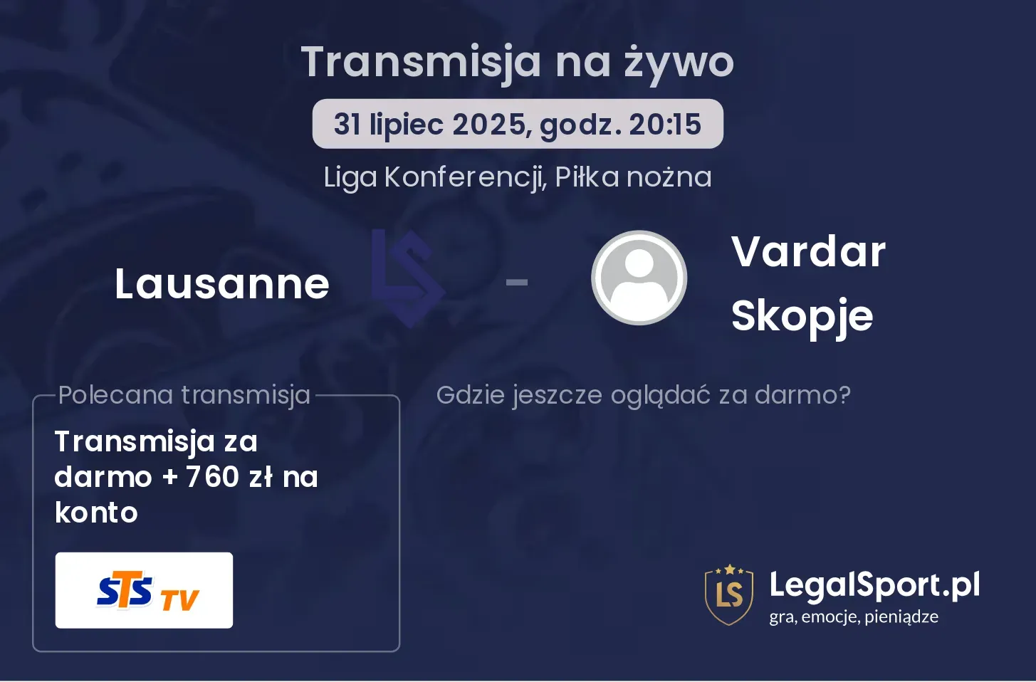 Lausanne - Vardar Skopje gdzie oglądać?