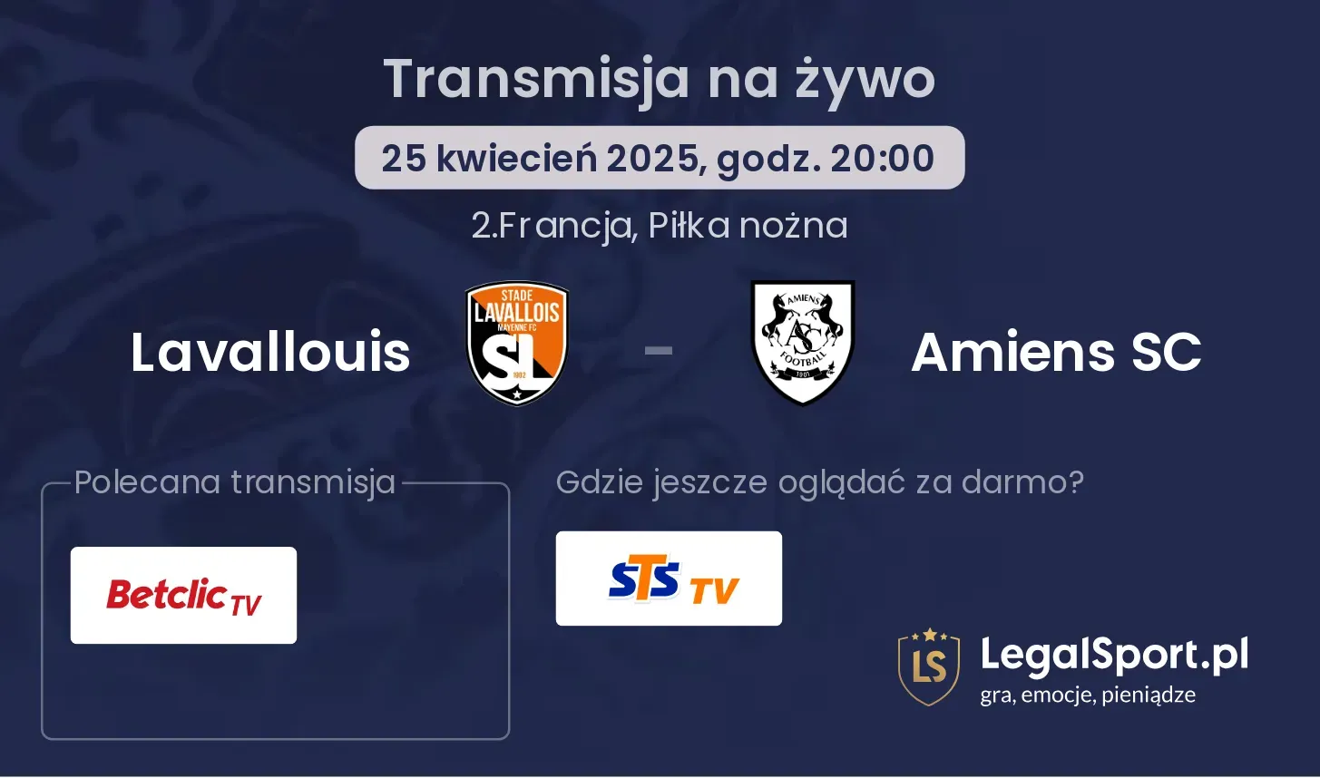 Lavallouis - Amiens SC gdzie oglądać?