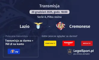 Lazio - Cremonese gdzie oglądać? (20.12)