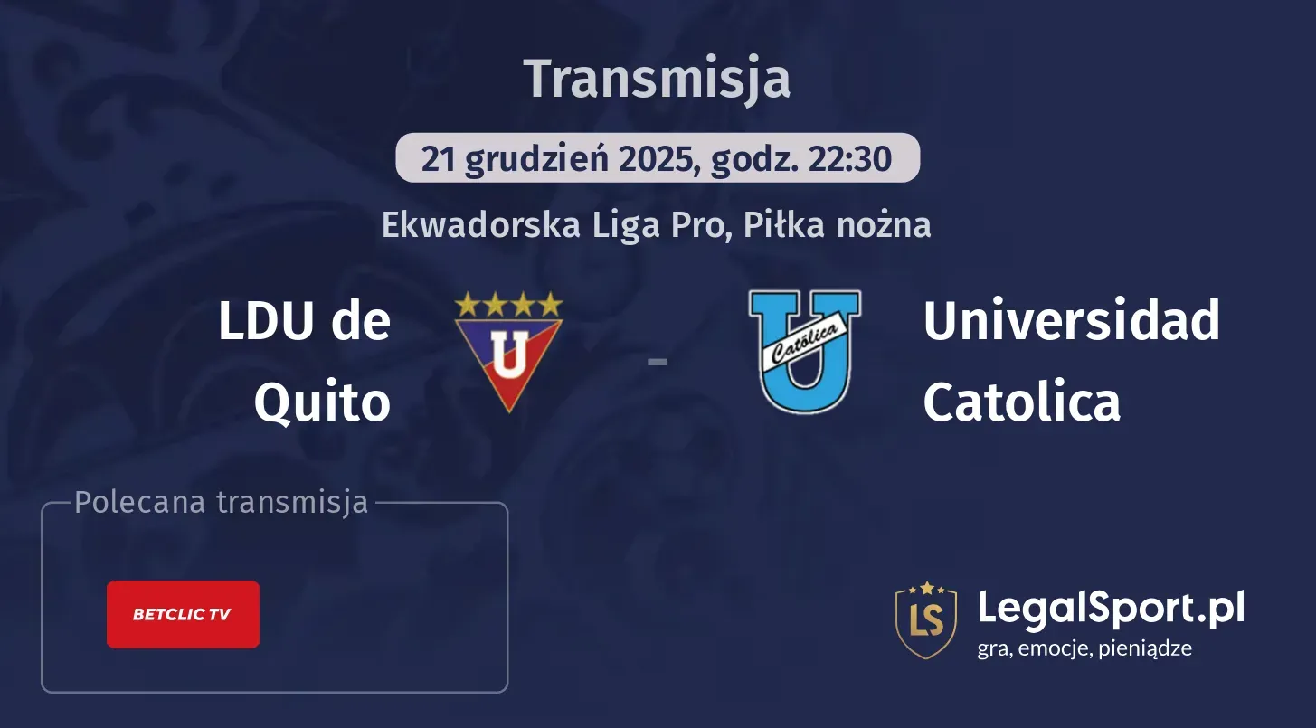 LDU de Quito - Universidad Catolica Transmisje