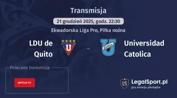 LDU de Quito - Universidad Catolica gdzie oglądać (21.12.2025)