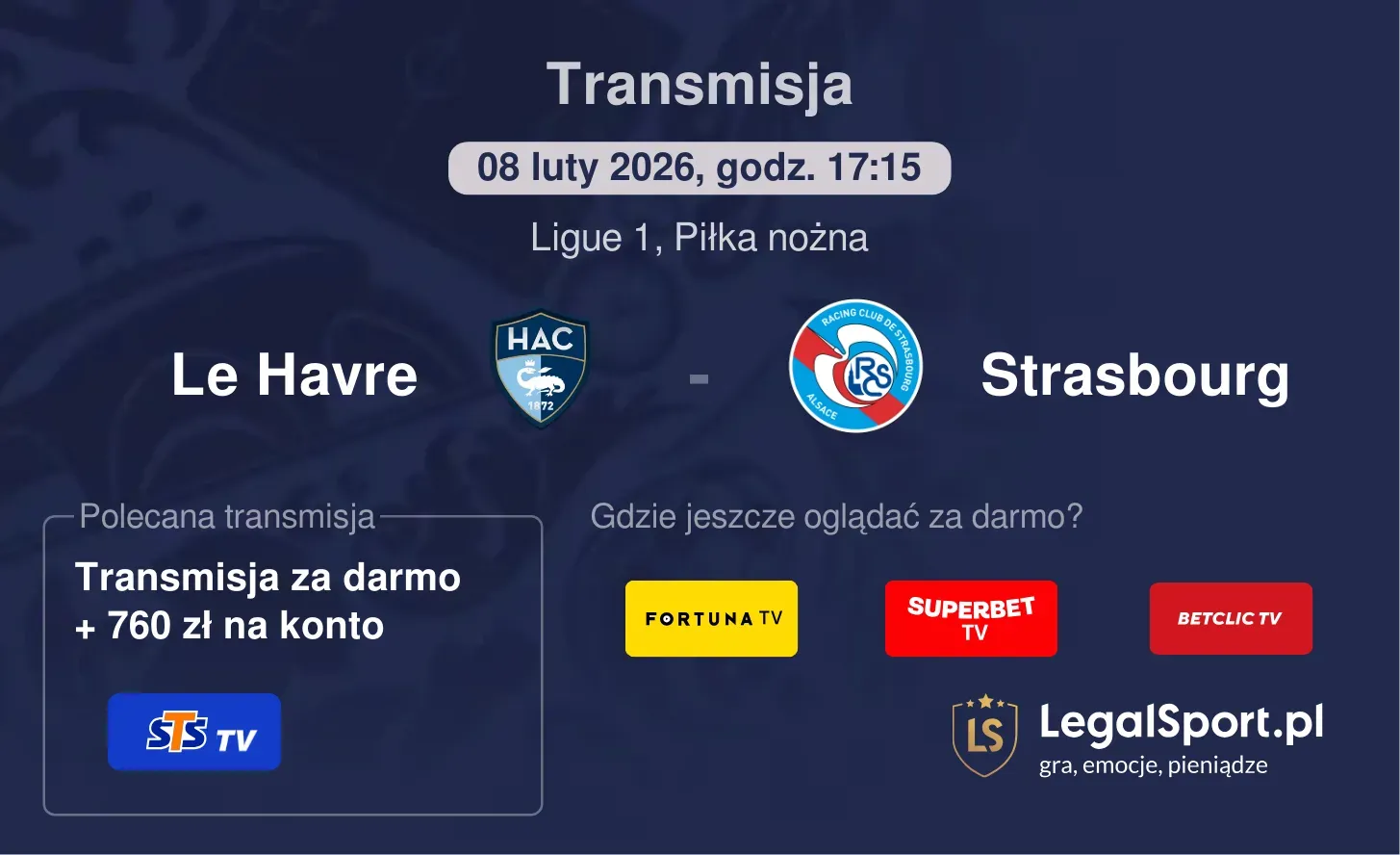 Le Havre - Strasbourg Transmisje