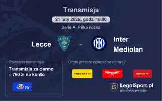 Lecce - Inter Mediolan gdzie oglądać (21.02.2026)