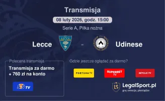 Lecce - Udinese gdzie oglądać (08.02.2026)
