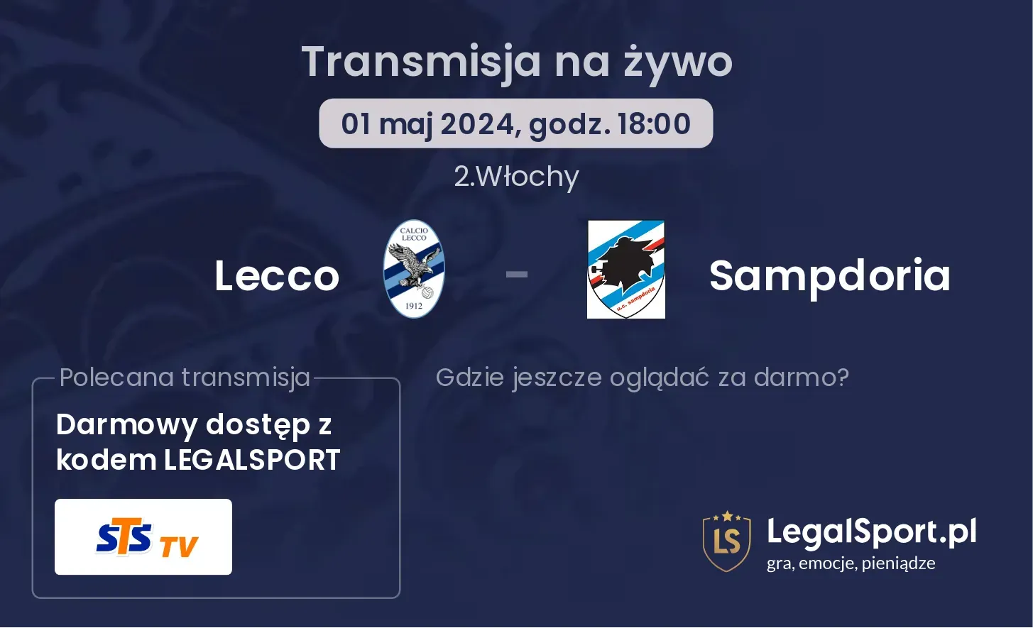 Lecco - Sampdoria transmisja na żywo