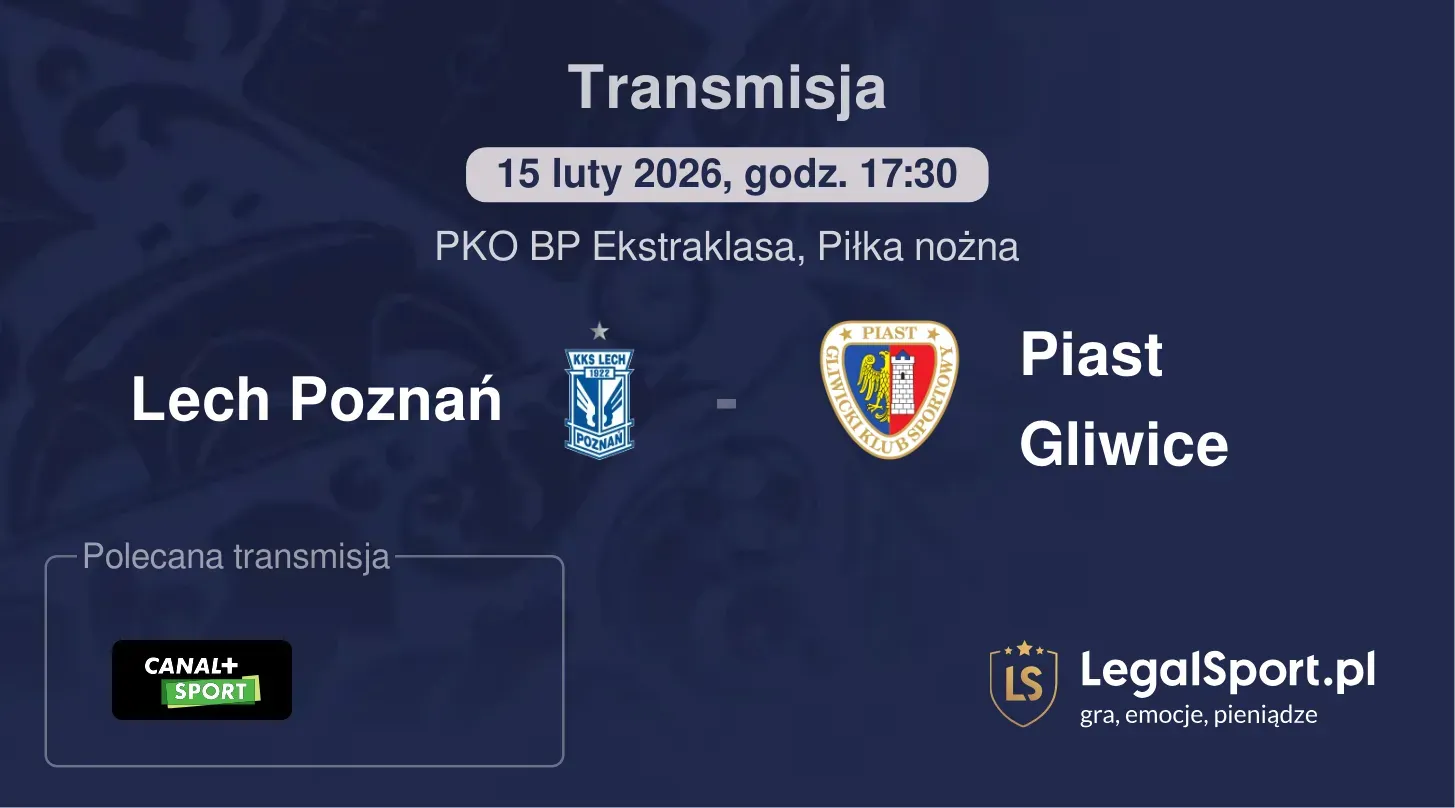 Lech Poznań - Piast Gliwice Transmisje