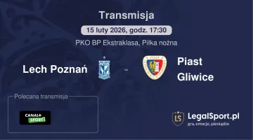 Lech Poznań - Piast Gliwice gdzie oglądać (15.02.2026)