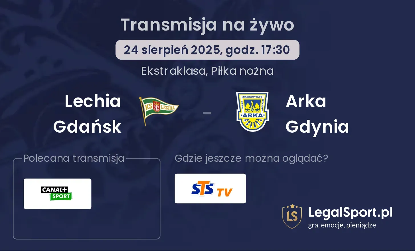 Lechia Gdańsk - Arka Gdynia transmisja na żywo