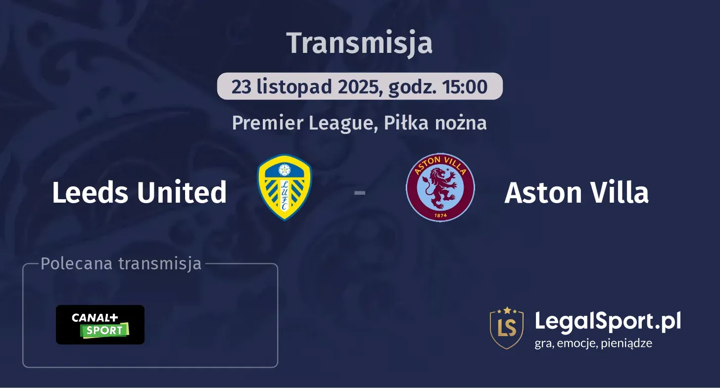 Leeds United - Aston Villa Transmisje