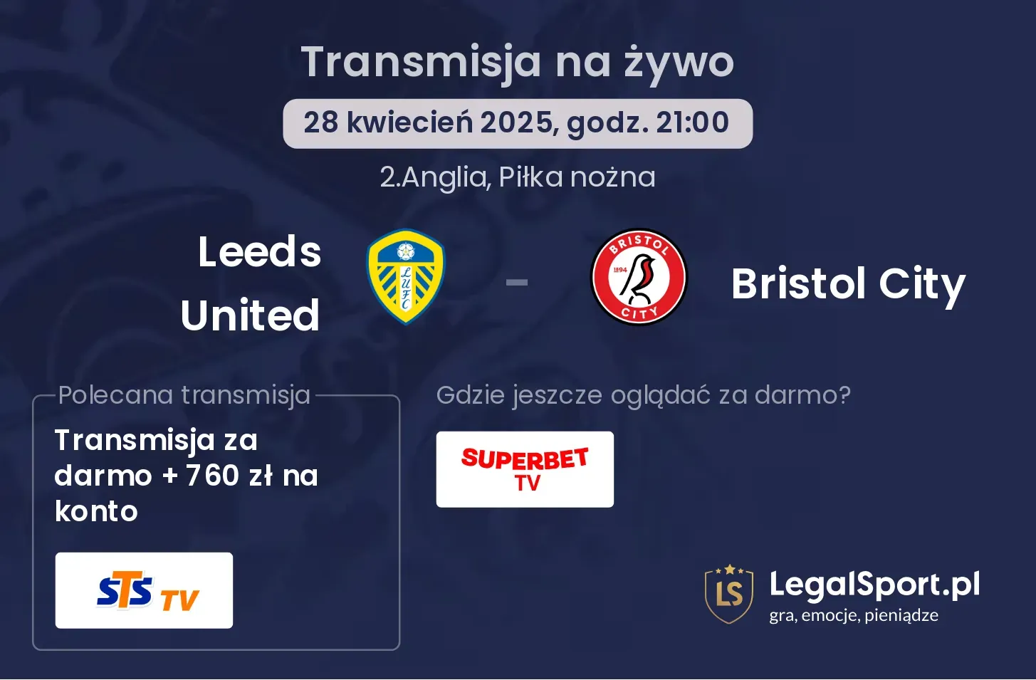 Leeds United - Bristol City gdzie oglądać transmisję?