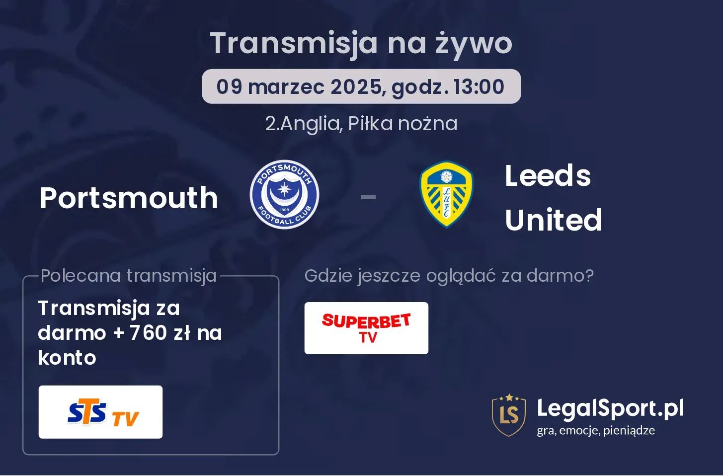 Portsmouth - Leeds United gdzie oglądać?