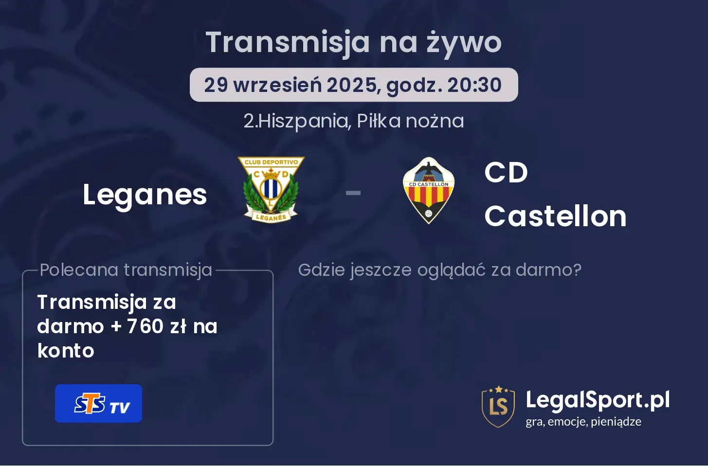 Leganes - CD Castellon gdzie oglądać?
