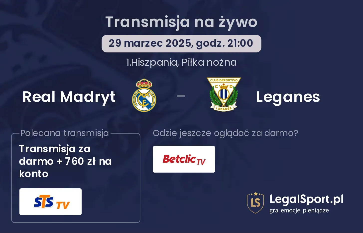 Real Madryt - Leganes gdzie oglądać transmisję?