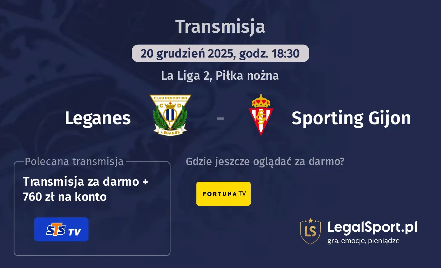 Leganes - Sporting Gijon Transmisje