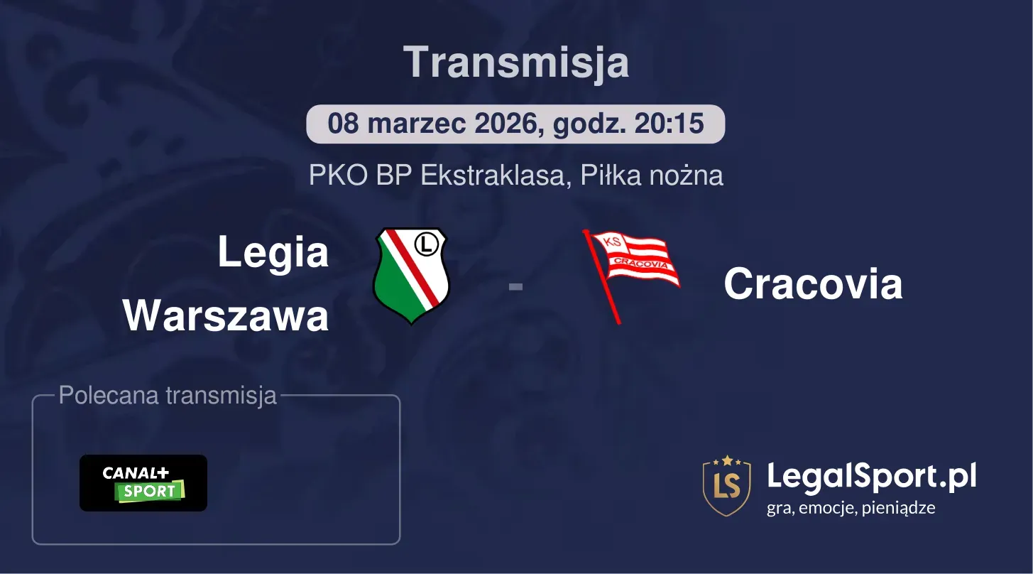 Legia Warszawa - Cracovia Transmisje
