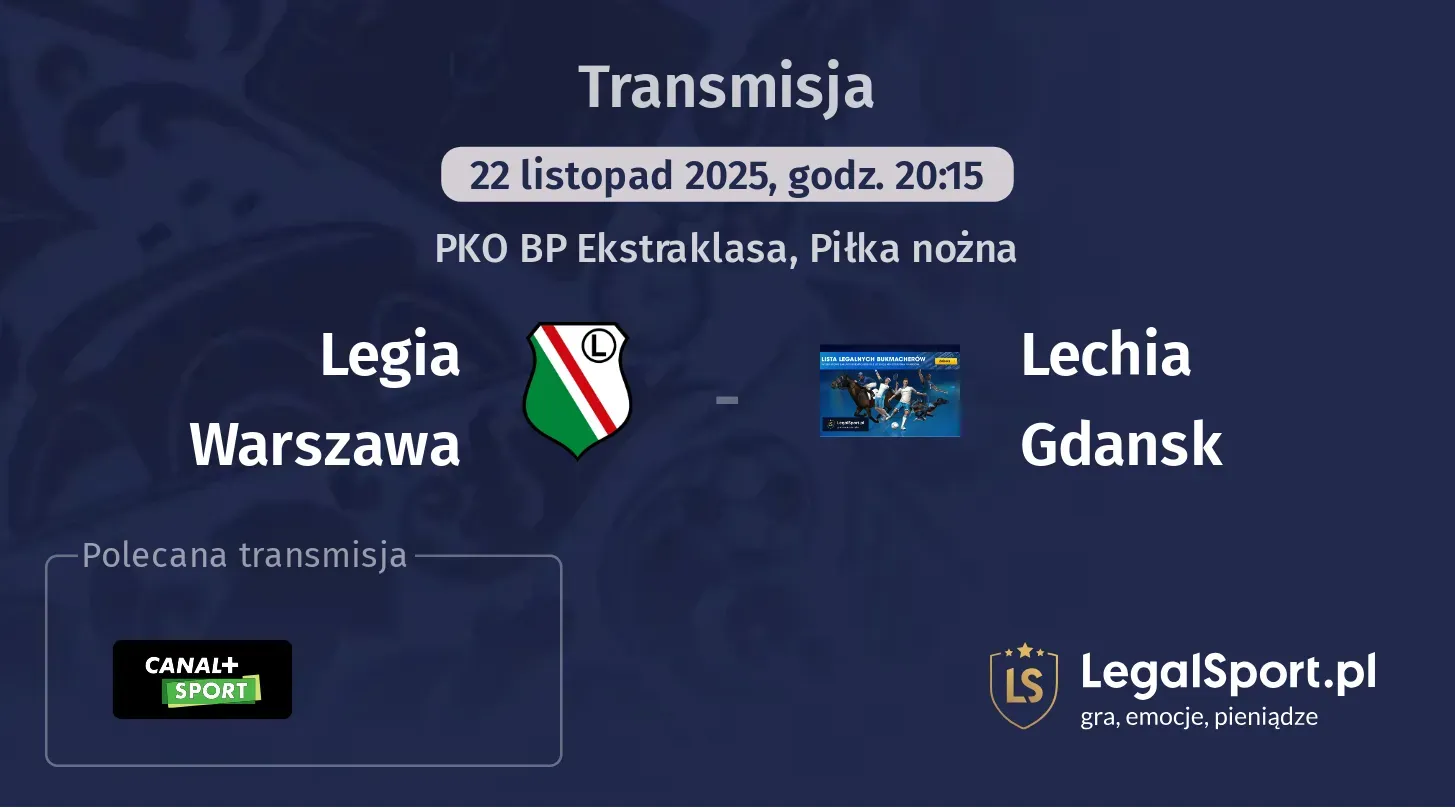 Legia Warszawa - Lechia Gdansk Transmisje