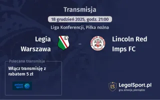 Legia Warszawa - Lincoln Red Imps FC gdzie oglądać? (18.12)