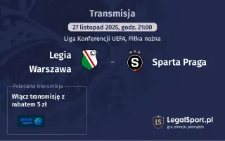 Legia Warszawa - Sparta Praga gdzie oglądać? (27.11)