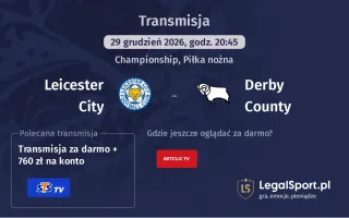 Leicester City - Derby County gdzie oglądać? (29.12)