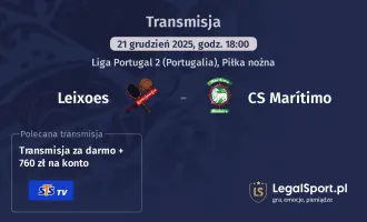 Leixoes - CS Marítimo gdzie oglądać (21.12.2025)
