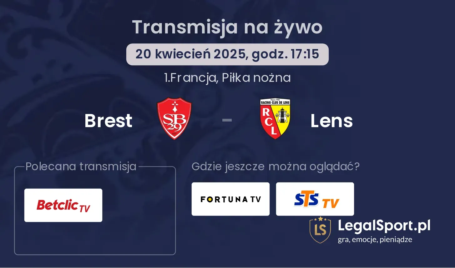 Brest - Lens gdzie oglądać?