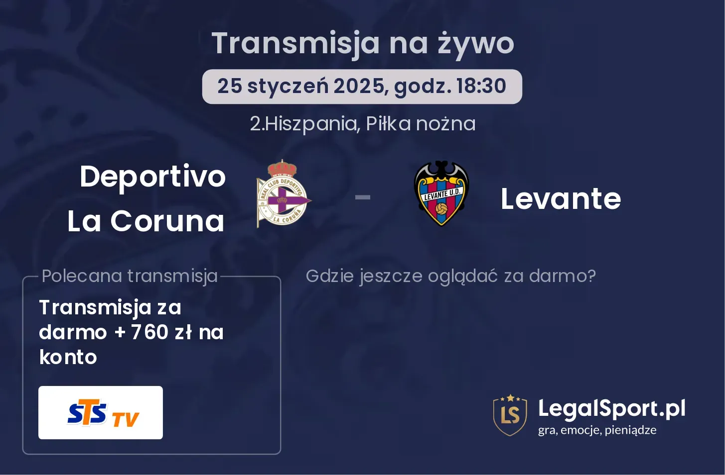 Deportivo La Coruna - Levante gdzie oglądać transmisję?