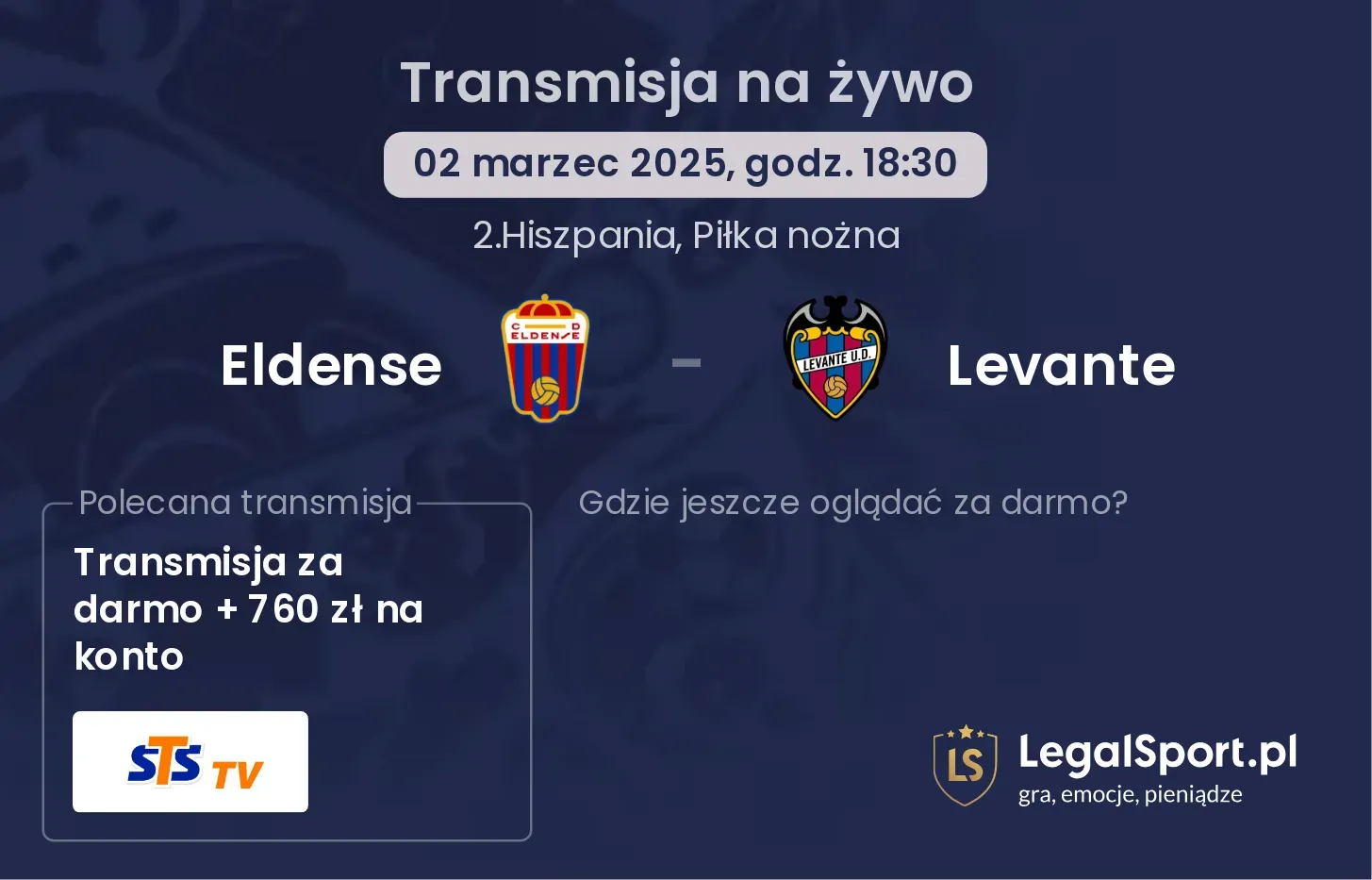 Eldense - Levante gdzie oglądać?