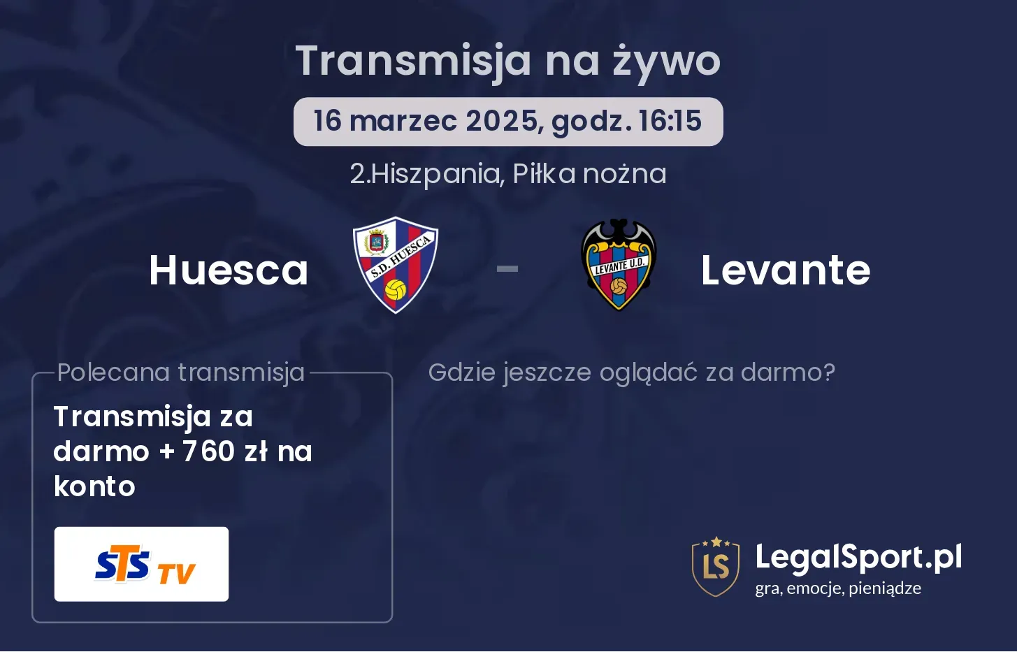 Huesca - Levante gdzie oglądać?