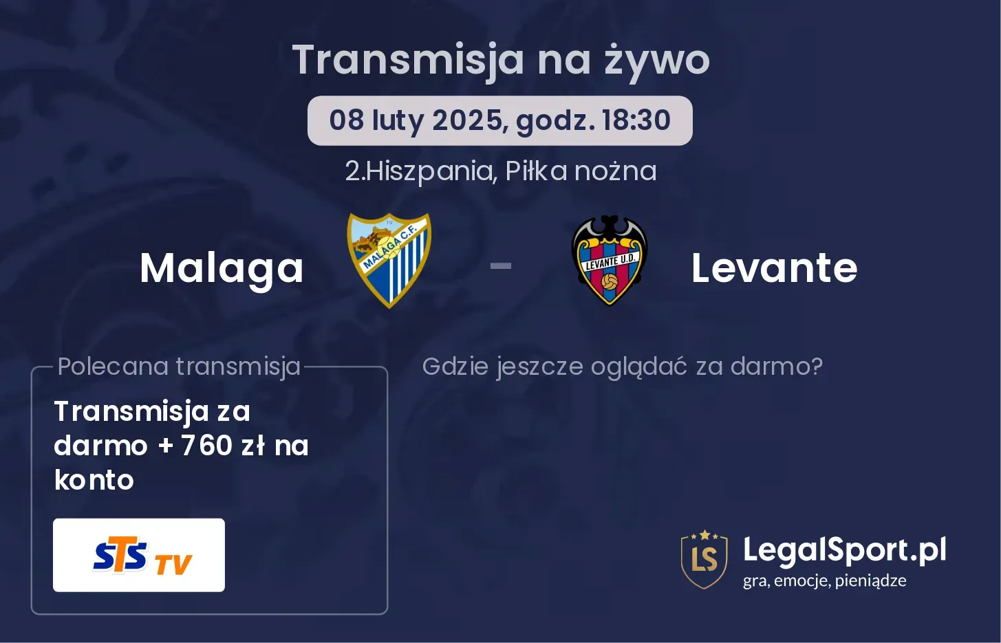 Malaga - Levante gdzie oglądać transmisję?
