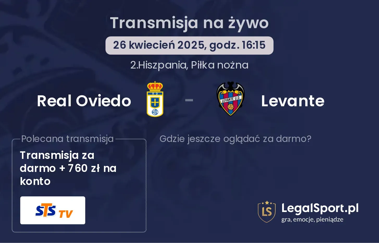 Levante - Real Oviedo transmisja na żywo