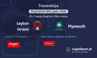 Leyton Orient - Plymouth gdzie oglądać? (02.12)