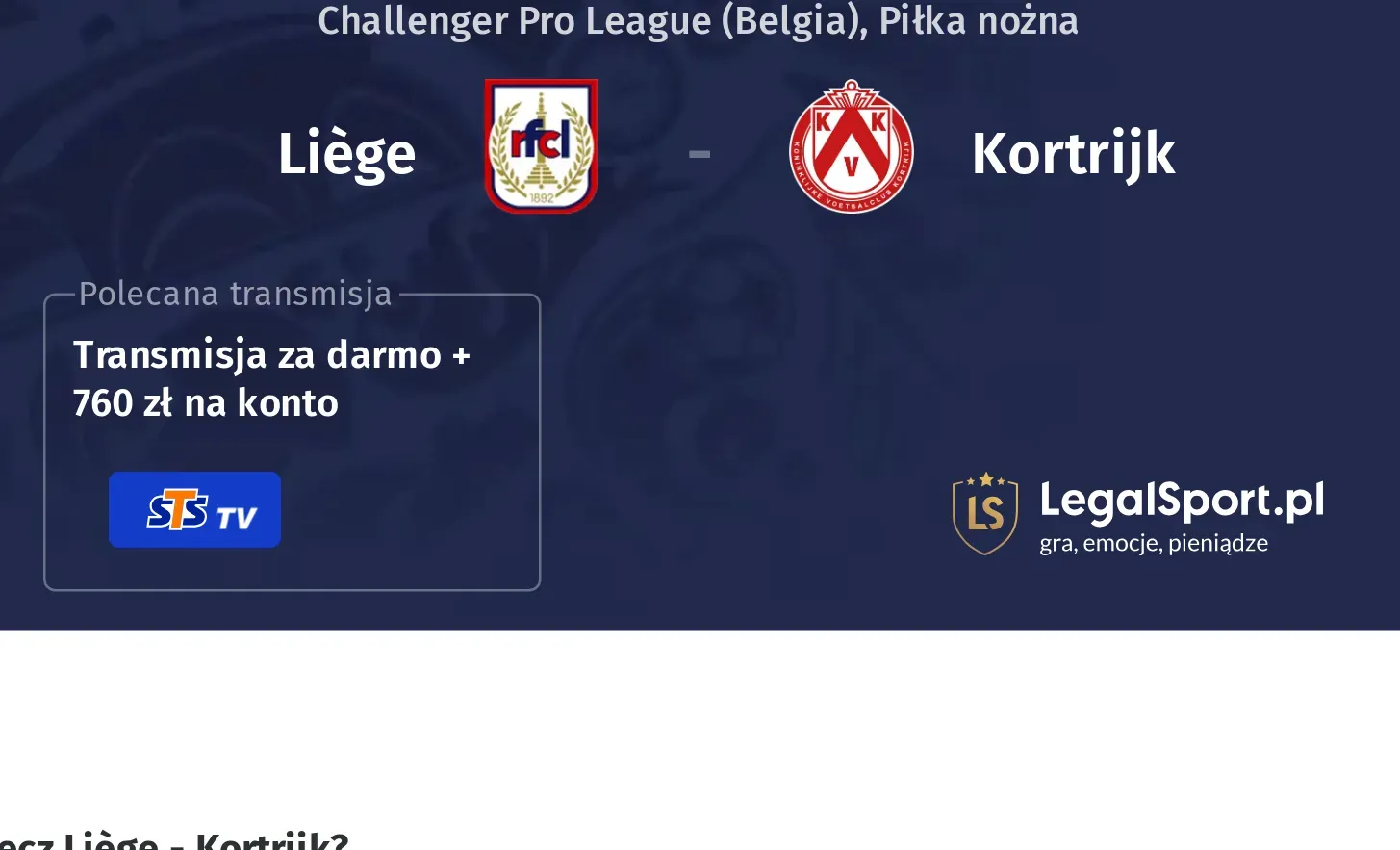 Liège - Kortrijk Transmisje